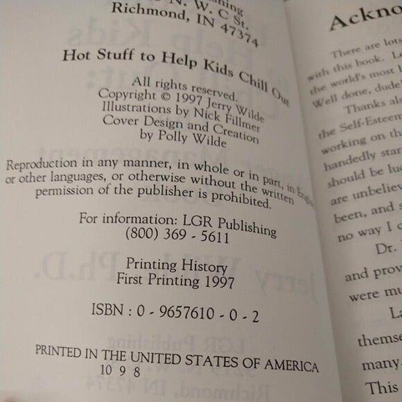 Hot Stuff to Help Kids Chill Out‎ - The Anger Management Book - Vtg 1997 - PB - Picture 12 of 12